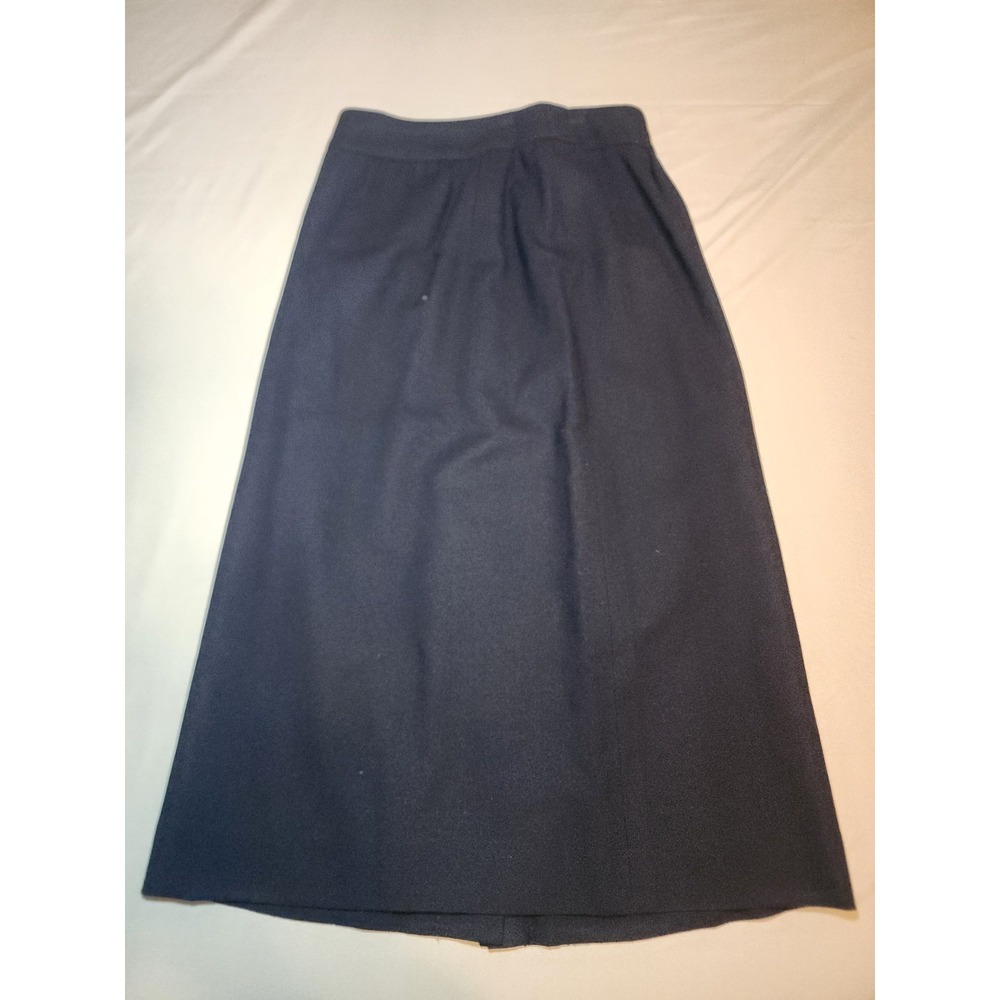 Vintage 1990s Women's Navy Blue A-Line Midi Skirt Size 4 - Picture 4 of 7